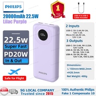 【2024 New Model】PHILIPS 10000mAh | 20000mAh Power Bank/ 22.5W Max/ Big Capacity Powerbank/ 3 Outputs