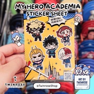 [TWINROSE] BNHA Boku no Hero Academia My hero academia Sticker Sheet MHA | Deku Bakugo Uraraka etc.