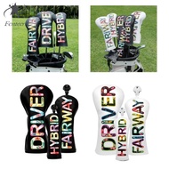 [lkpzhtw9] Golf Club Head Covers Set PU Leather Waterproof Protector Wood Hybrid Headcover Golf Acce