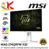 MSI 27" MAG 274QRFW X32 WQHD (2560 x 1440 @320HZ) Rapid IPS LCD Gaming Monitor (0.5ms, Input: DP+HDM