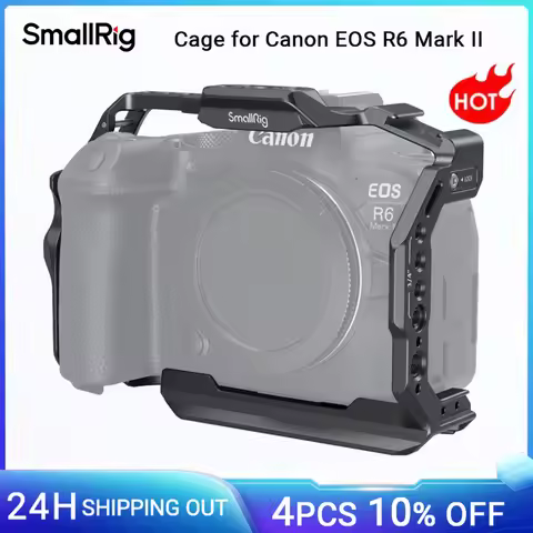 SmallRig R6 Mark II Camera Cage for Canon EOS R6 Mark II with Dual NATO Rails Quick Release Plate Co