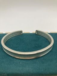 足銀心經手鐲 Silver Engraved Mantra Cuff Bangle Bracelet 30.14g