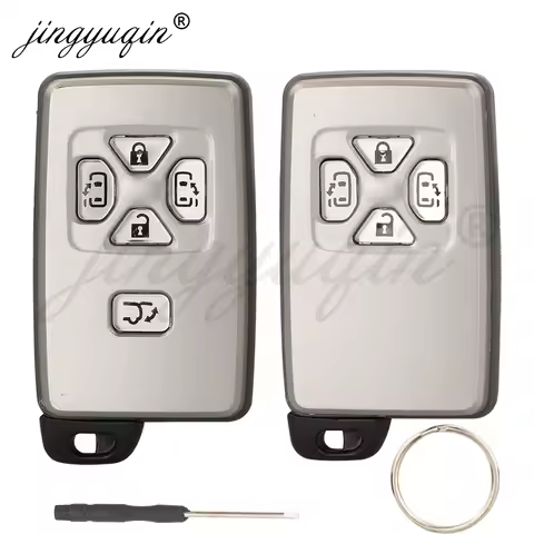 jingyuqin Key Shell for Toyota Noah Voxy Alphard Estima Vellfire Smart Card Remote Car Keyless Case 