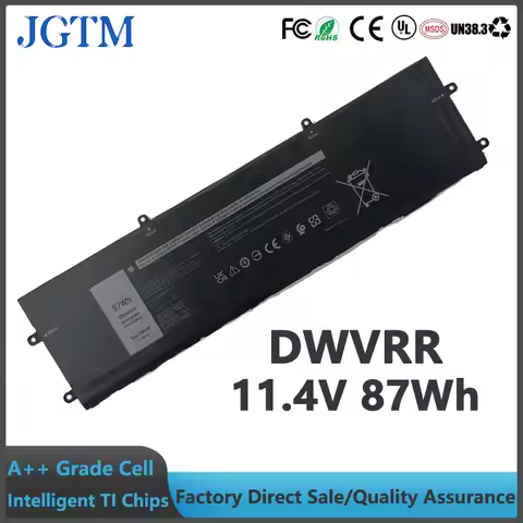 DWVRR 11.4V 87Wh Laptop Battery for Dell Alienware x17 R1 R2 Alienware x15 R1 R2 Inspiron 16 7620 2-