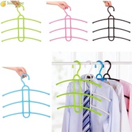 LONTIME Clothes Hanger Plastic 3 Layer Hanger Hook Space Saver