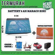 BATTERY 8AH MARACO BIRU( aki battery batre accu sprayer elektrik 12V 8AH (BERGARANSI) )