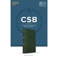 CSB Large Print Personal Size Reference Bible, Olive LeatherTouch