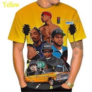 Fashion Hip Hop Rapper 2Pac/Ice Cube 3D Printed Men's Summer Casual Rock Cool Punk T-Shirt Short Sle