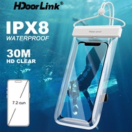 HdoorLink Universal Waterproof Phone Pouch IP8X Diving Outdoor Beach Underwater Dry Bag HD TPU Dustp