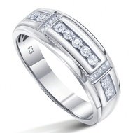 1pc Luxury Moissanite Wedding Rings For Men Certified 925 Sterling Silver Laboratory-Created 2.0*2.0