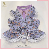 Glitter Pooch ชุดรัดอก สายจูง เสื้อผ้า สุนัข หมา แมว สัตว์เลี้ยง พร้อม สายจูง รุ่น Lolita in Bloom P