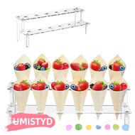 UMISTYDREAMUM9U Ice Cream Stand, 2/3/4 Layers Acrylic Cone Dessert Holder Tray,  Trapezoidal  Waffle