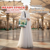 Quinsi Bags Totebag Tote Bag Canvas FabricTALI Souvenir Motif Umrah Hajj Dubai Makkah Saudi Masjidil