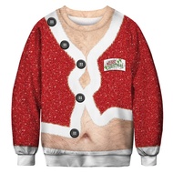 [Sinosense]Christmas 3D Printing Snowman Deer Gift Santa Claus Ugly Christmas Sweater Unisex Men Women Christmas Jumper Pullovers Blouses