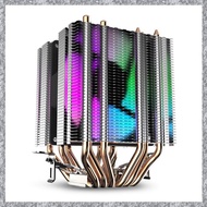 (TFAW) Cpu Air Cooler 6 Heat Pipes Twin-Tower Heatsink With 90Mm Rainbow Led Fans For 775/1150/1155/