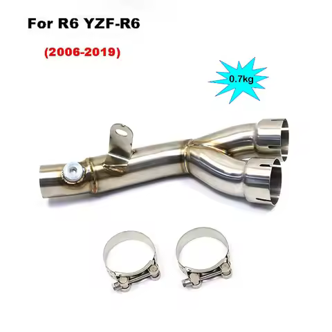 For Yamaha R6 YZF R6 2006-2020 Exhaust Muffler Y Mid Pipe Link YZF-R6 Motorcycle Link Muffler Pipe S