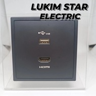 Guaranteed Security, Kak Switch Outlet Usb + Hdmi Simon I7 Black Doff/Outlet Hdmi + Usb Simon I7