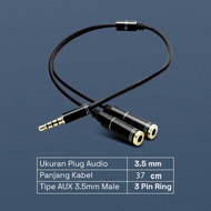 Overfly Splitter AUX 3.5mm Male to 3.5mm Female Headphone Mic 37cm - AV114 Bestseller1