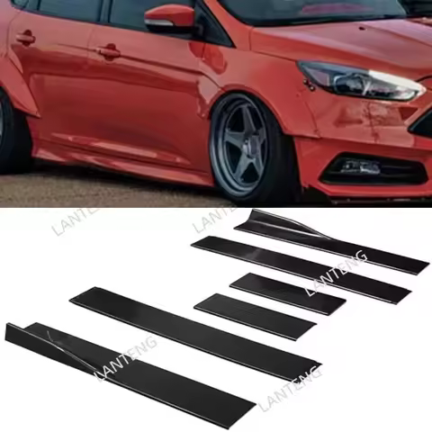 For F0rd Focus ST SE RS Car Side Skirts Extension Panel Splitter Spoiler Chin Lip Black Auto Exterio