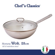 Chef's Classics Moneta Stainless Steel Wok, 28cm