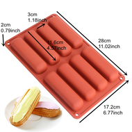 1Piece Lone Strip Eclair Mold Silicone Granola Chocolate Bar Maker Mousse Cake Molds Chocolate Soap 