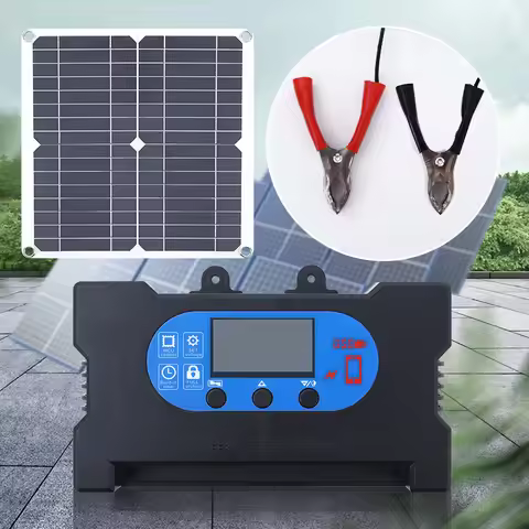 25W Monocrystalline Solar Charger Kit with Smart Controller 18V/12V/9V/5V Fast Charge Direct Power S