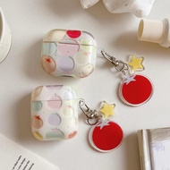 Korean Cute Colorful Tomato Phone Case with Pendant for Airpods 3 2 1 Airpods Pro 4 3 2 1 Airpod2 Ea