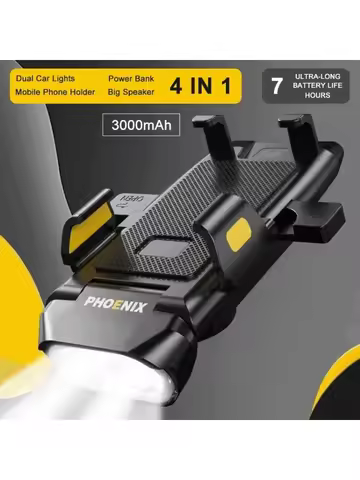 4-in-1 LED Bicycle Light 3000mAh Bike Headlamp Power Bank 400Lumen Handlebar Rechargeable Front Lamp