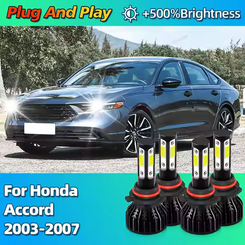 2/4Pcs Turbo LED Bublbs CANBUS Lights 30000Lm HB3 HB4 Car Headlight For Honda Accord 2003 2004 2005 