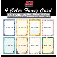 A4 Flower Floral Series / Pattern Color Fancy Card Paper / Kertas Folio Binding Cover / Kertas 150gs