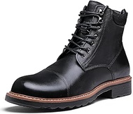 Mens Dress Boots Classic Leather Boots for Men Cap Toe Chukka Boots Mens High Top Breathable Ankle Boots