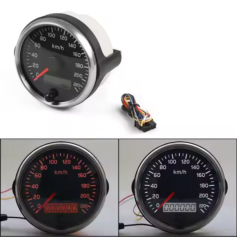 A51K-2X Car Universal 85Mm Speedometer Odometer Dual Function LCD Panel Modified Car Speedometer 220