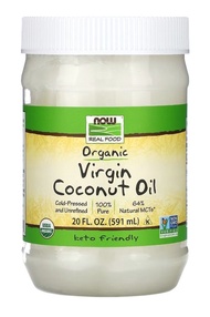 Now Real Food, Organic Virgin Coconut Oil, 20 fl oz (591 ml) 有機初榨椰子油
