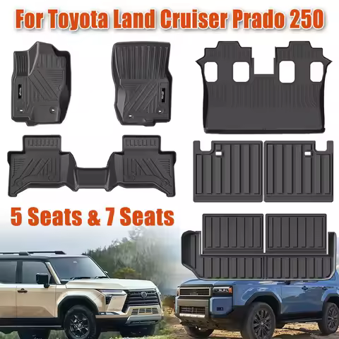 Floor Mats Cargo Liner for Toyota Land Cruiser Prado 250 LC250 for 5&7 Seat TPE All Weather Floor Li