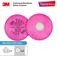 3M 6200+2091 หน้ากาก พร้อมกรอง 2097 หน้ากากป้องกันสารเคมี ซิลิโคนนิ่ม น้ำหนักเบาป้องกันฝุ่น