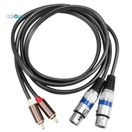 Hifi Audio Cable 2 Rca Male to Xlr 3 Pin Female Mixing Console Amplifier Dual Xlr to Dual Rca Shiled