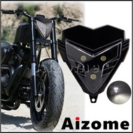 AI Universal Motorcycle LED Headlamp Supermoto Headlight Fairing For Honda Yamaha Suzuki Cafe Racer 