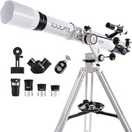 Vertisteel AZ Mount Base 90mm Aperture 900mm Telescope, 45-450x Magnification, Wireless Remote, Phon