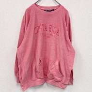 古著 BASIX OF AMERICA 哥斯達黎加衛衣/運動衫，插肩袖，粉紅色，XL 碼