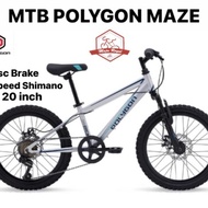 SEPEDAUNG MTB POLYGON MAZE 20 INCH SHIMANO REMAJA ANAK DISC BRAKE - bicycle storeku