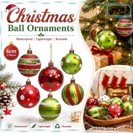 SHUFAPH Christmas Ball Ornaments, Plastic 6cm Christmas Baubles,  Colorful Christmas Tree Hanging Ba