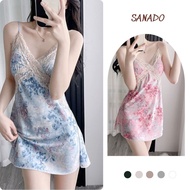 SANADO 2-strap nightgown with foam padding, high-quality Guangzhou silk nightgown V66