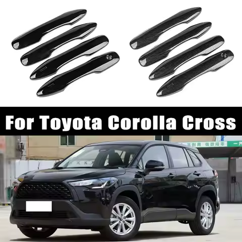 Toyota Corolla Door Cross Accessories Carbon Fiber Chrome Car Door Handle Cover Scratch Protective A