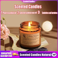 SG Scented Candle Aroma Sensation great for birthday gift- Brown Bottle Natural Soy Wax Scented Cand