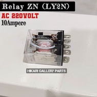 Relay ZN LY2N 220v AC 10A 8pin kaki / Relay LY2N 220Vac 10 Ampere 8Pin merk ZN BAGUS HIGH QUALITY / 
