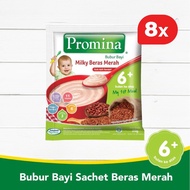 8Pcs - Promina Bubur Bayi 6+ Beras Merah Sachet 20 Gr