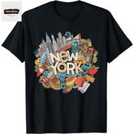 New York America Souvenir T-Shirt - American New York USA NYC Souvenir Shirt Batch 5-Cotton Combed 2