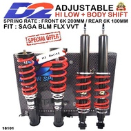 D2 ADJUSTABLE SAGA BLM / SAGA FLX / SAGA VVT HI LOW BODY SHIF ABSORBER + SPRING