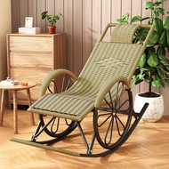 Rocking Chair Recliner Lunch Break Foldable Rattan Chair for Adults and Elderly Leisure Chair Balcony For Home Casual Backrest Swing Broken Chair