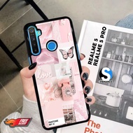 HP Realme 5 5 Pro Case Aesthetic Pink Motifhp Cute Image Custom Wallpapers Current Design Cool Case 